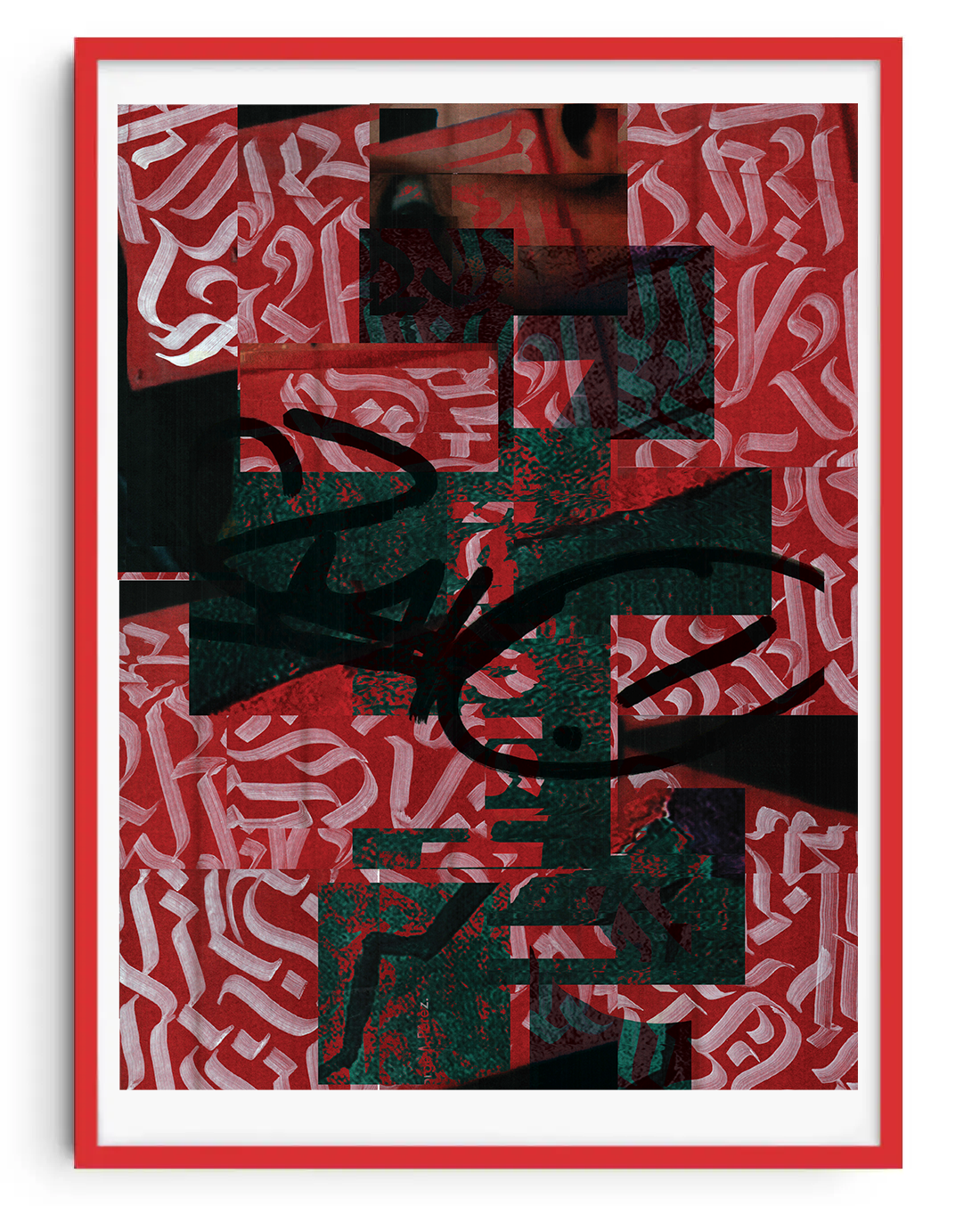 History Print Poster in frame red